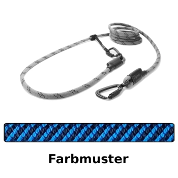 EASYLONG Hundeleine TWIST - M - 2m - blau mit schwarzem Swirl